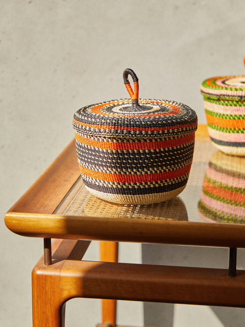 Baba Tree - Banasco Handwoven Elephant Grass Lidded Basket - Multiple - ABASK