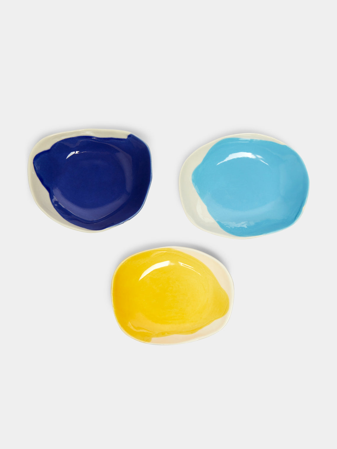 Pottery & Poetry - Hand-Glazed Porcelain Dipping Bowls (Set of 3) - Multiple - ABASK - 