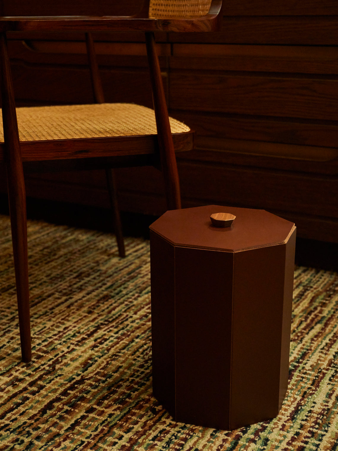 Coste Leather Wastepaper Bin