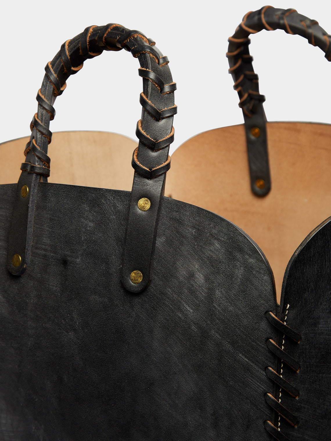Otis Ingrams - Woven Leather Basket - Black - ABASK