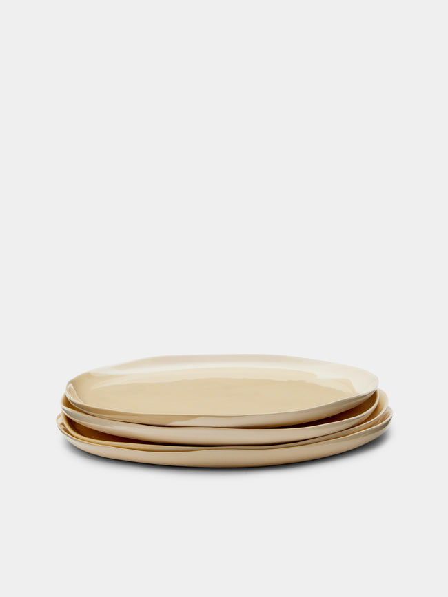 Pottery & Poetry - Hand-Glazed Porcelain Dinner Plates (Set of 4) - White - ABASK