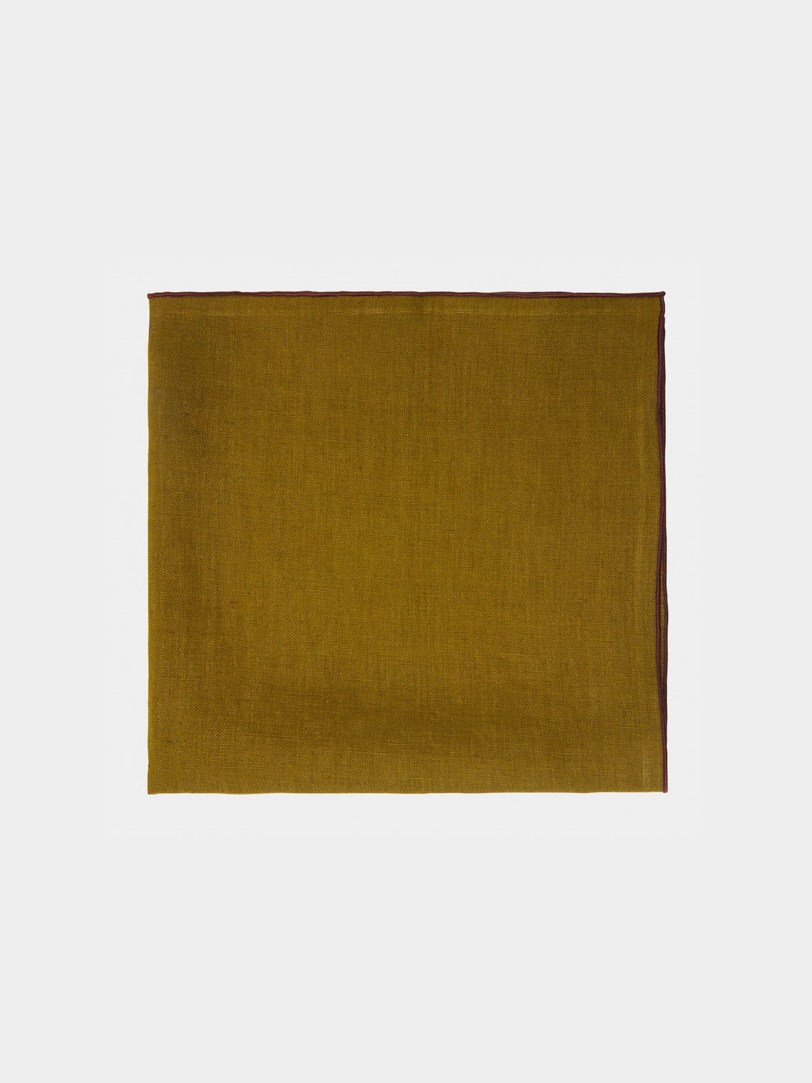Madre Linen - Hand-Dyed Linen Contrast-Edge Napkins (Set of 4) - Orange - ABASK