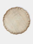Ifuji - Italian Hand-Carved Wood Round Tray - Brown - ABASK - 