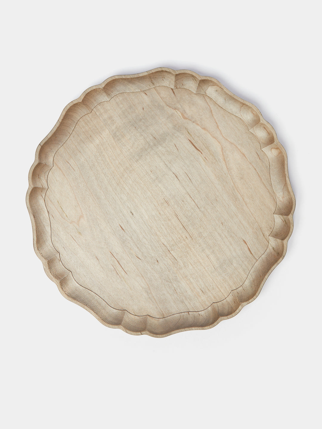 Ifuji Italian Hand-Carved Wood Round Tray