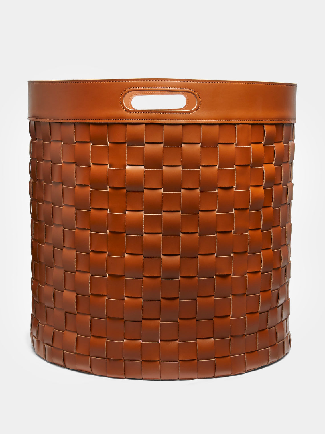 Rabitti 1969 - Verona Tower Woven Leather Storage Basket - Tan - ABASK