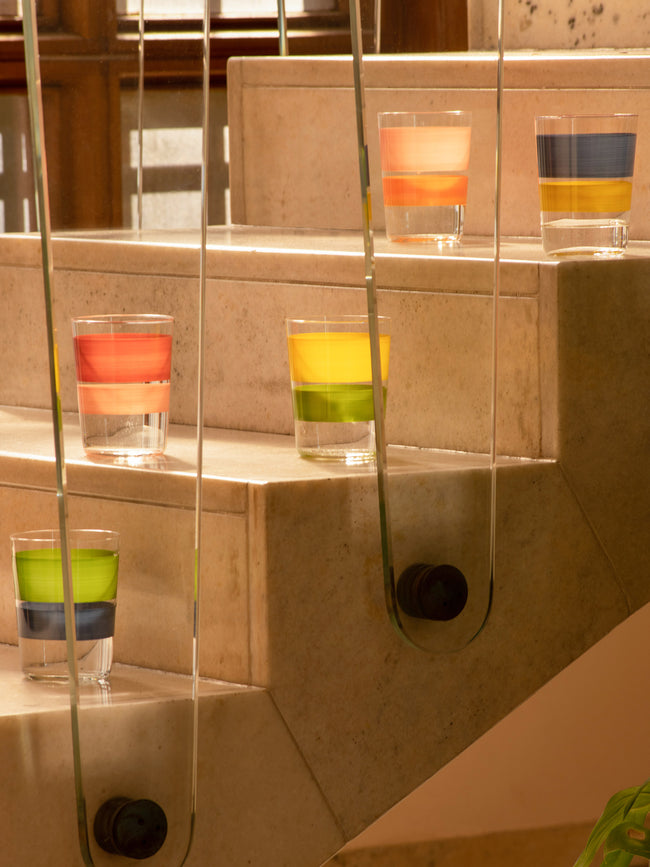 Los Vasos de Agua Clara - Hand-Painted Portofino Glass Tumbler (Set of 6) - Multiple - ABASK