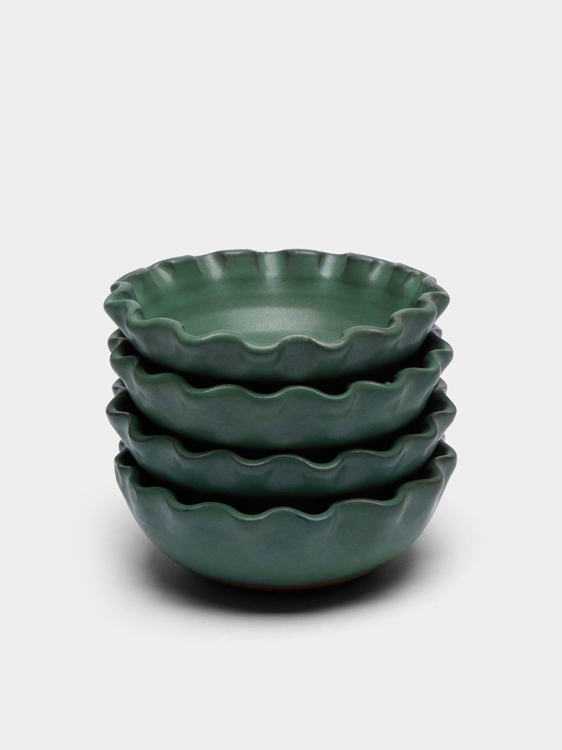 Perla Valtierra - Hand-Glazed Ceramic Small Bowls (Set of 4) - Green - ABASK