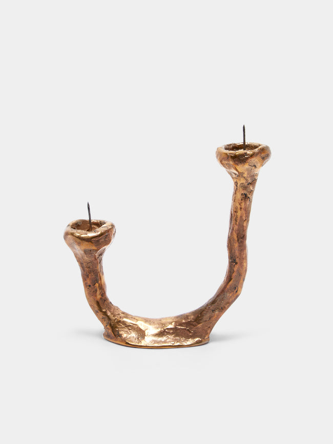 Osanna Visconti - Alga Hand-Cast Bronze Candle Holder - Metallics - ABASK - 