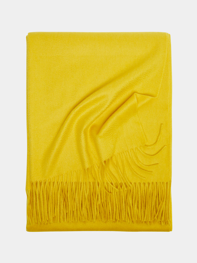 Begg x Co - Arran Solid Cashmere Blanket - Yellow - ABASK - 