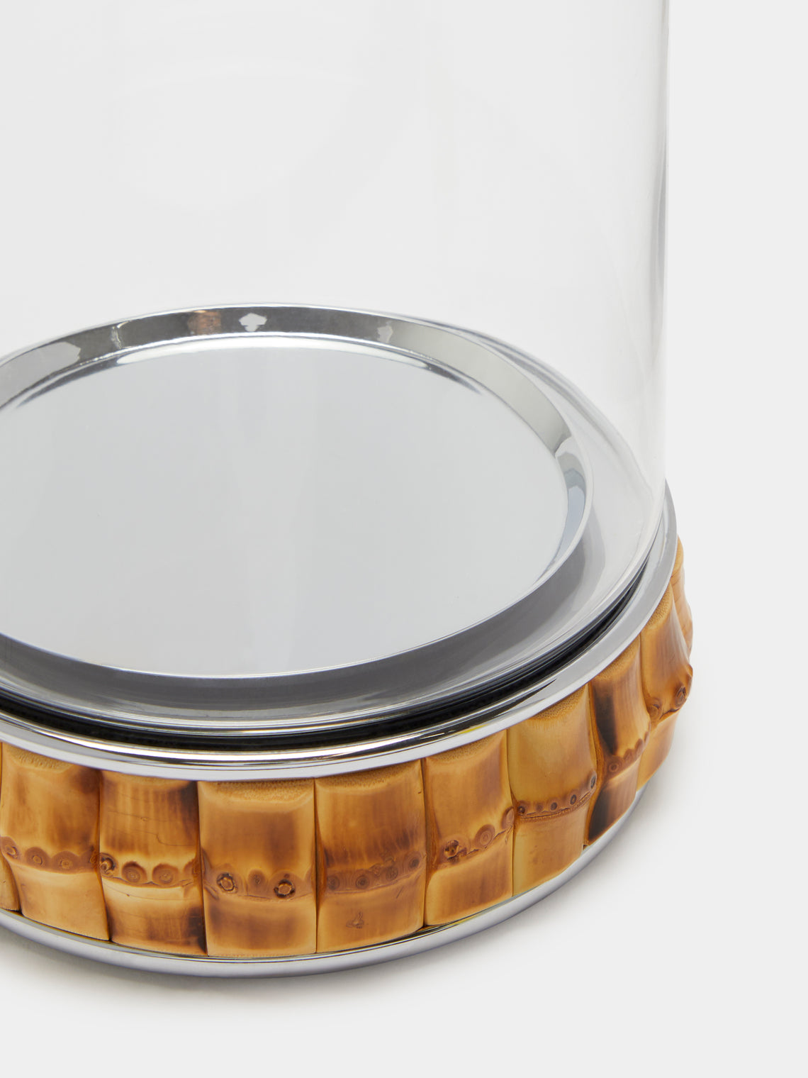 Lorenzi Milano - Bamboo and Glass Large Candle Holder -  - ABASK