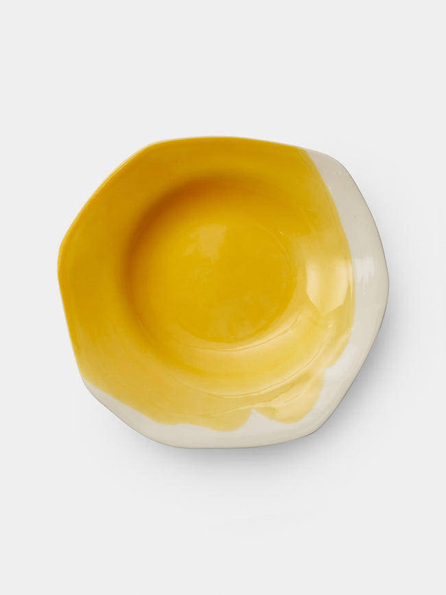 Pottery & Poetry - Hand-Glazed Porcelain Pasta Bowls (Set of 4) - Yellow - ABASK - 