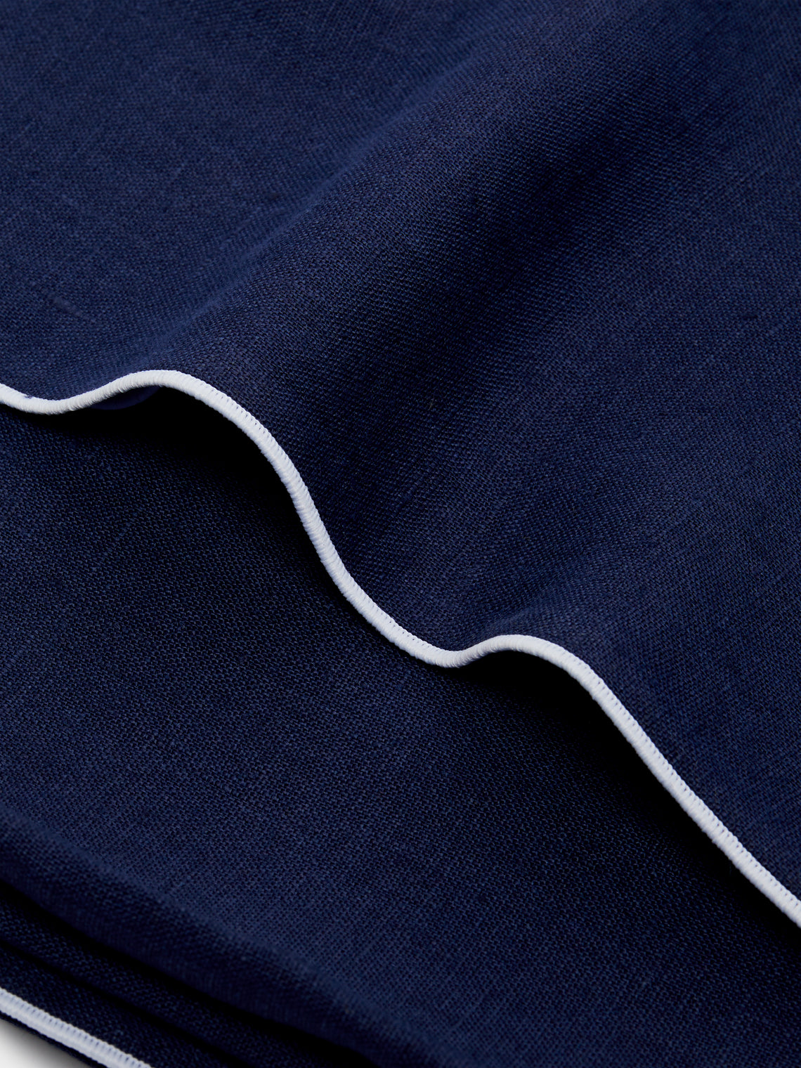 Madre Linen - Contrast Edge Linen Tablecloth - Blue - ABASK
