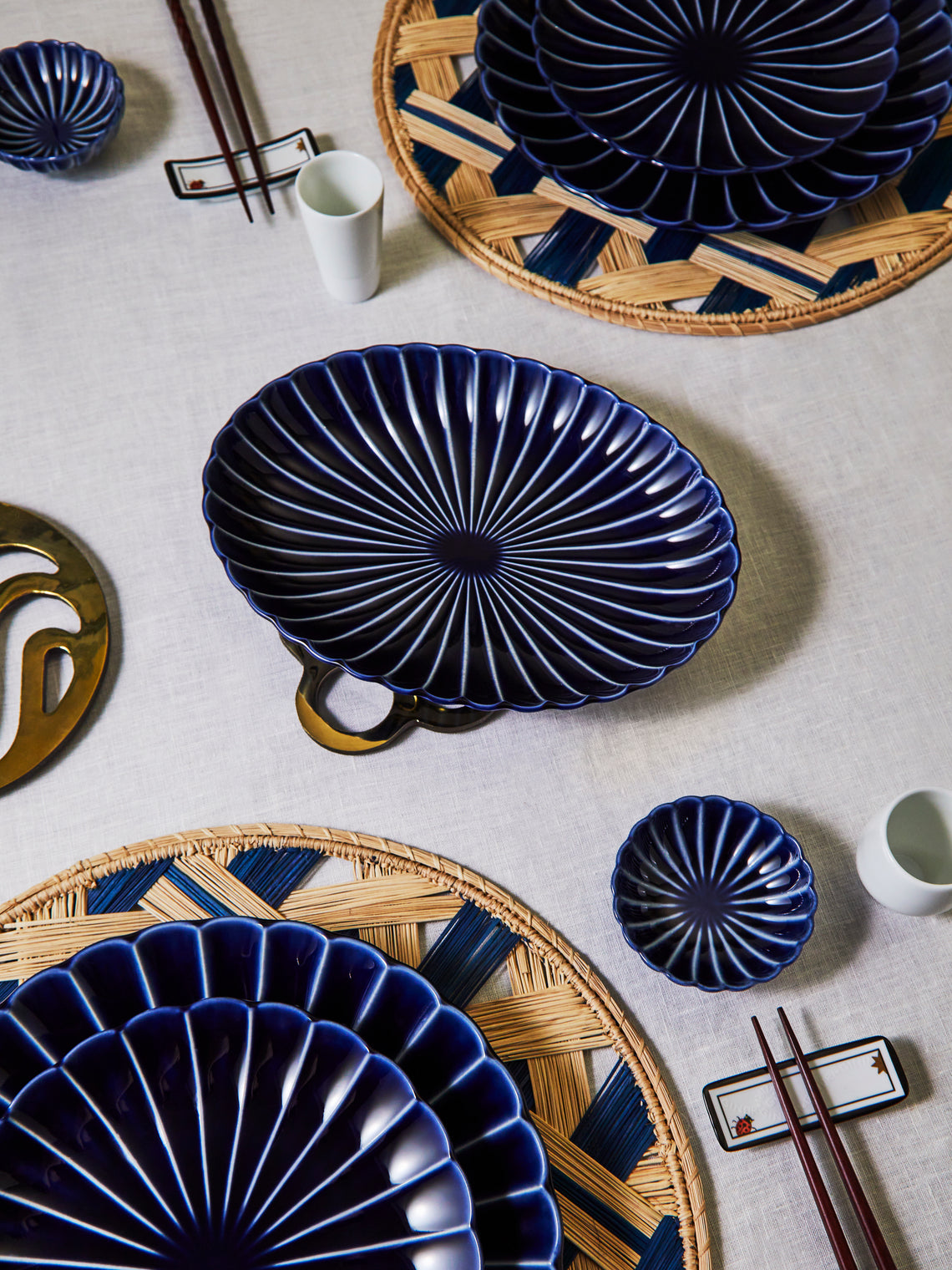 Kaneko Kohyo - Giyaman Urushi Ceramic Oval Platter - Blue - ABASK
