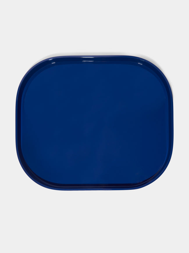 Blue Lacquered Large Stacking Tray by The Lacquer Company | ABASK UK