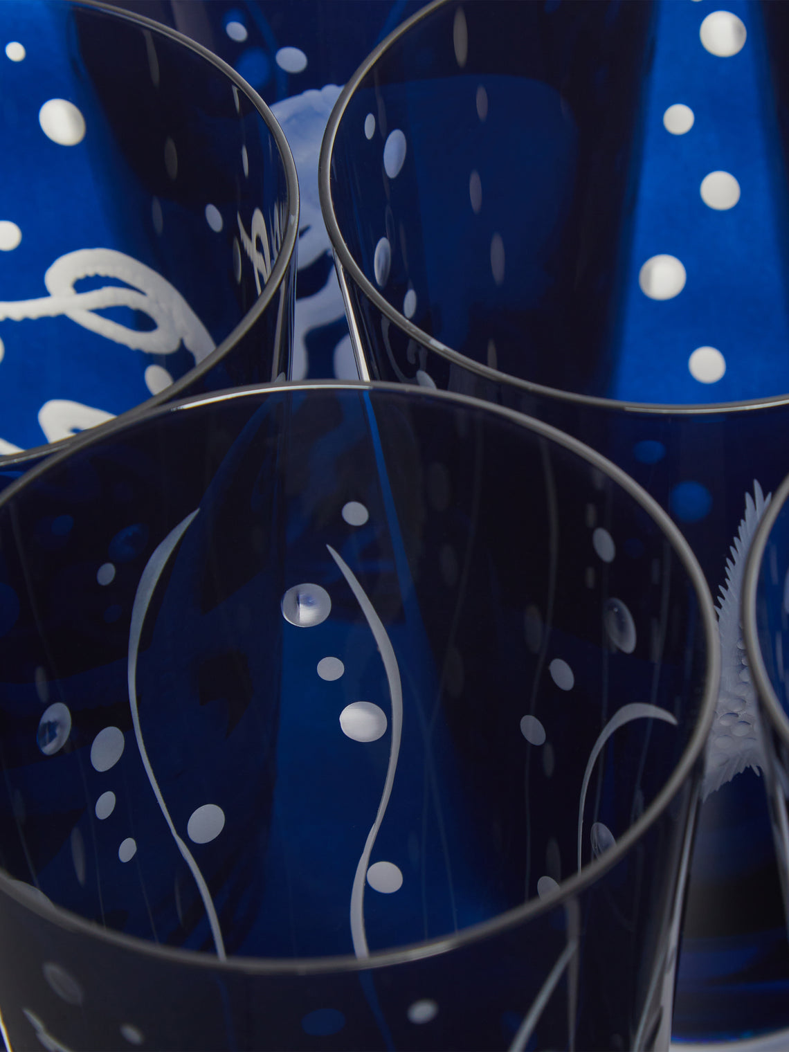 Sea Life Hand-Engraved Crystal Tumblers (Set of 6)