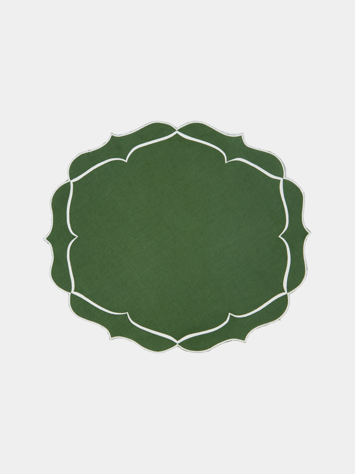 Los Encajeros - Alhambra Linen Placemat (Set of 4) - Green - ABASK - 