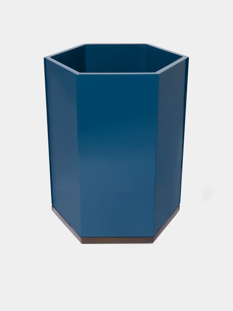 The Lacquer Company - Lacquered Hexagonal Bin - Blue - ABASK - 