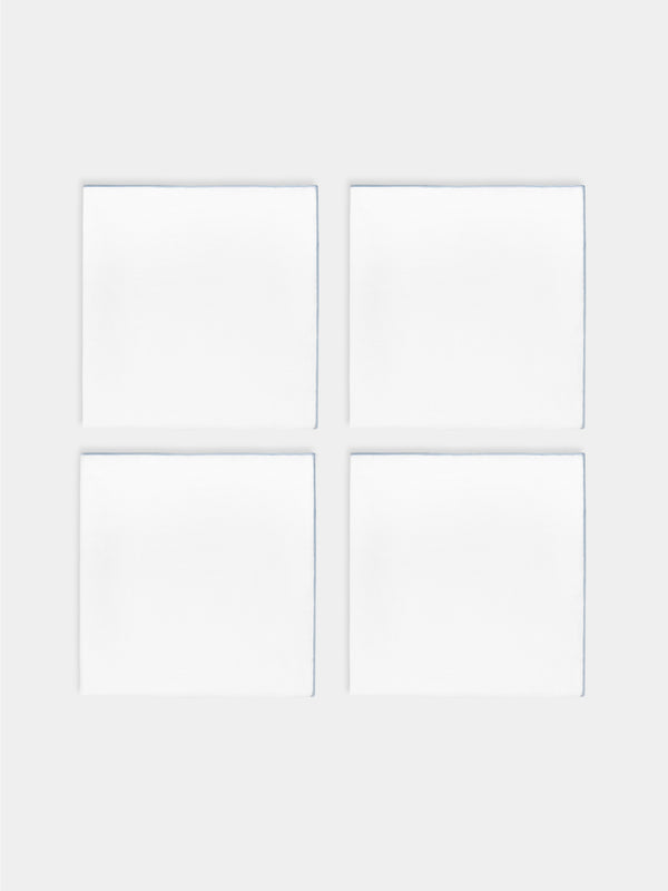 Madre Linen - Hand-Dyed Linen Contrast-Edge Napkins (Set of 4) -  - ABASK
