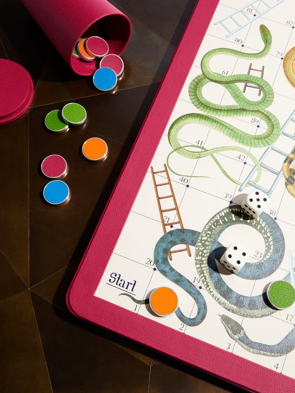 William & Son - Leather Snakes & Ladders and Ludo Games Compendium -  - ABASK