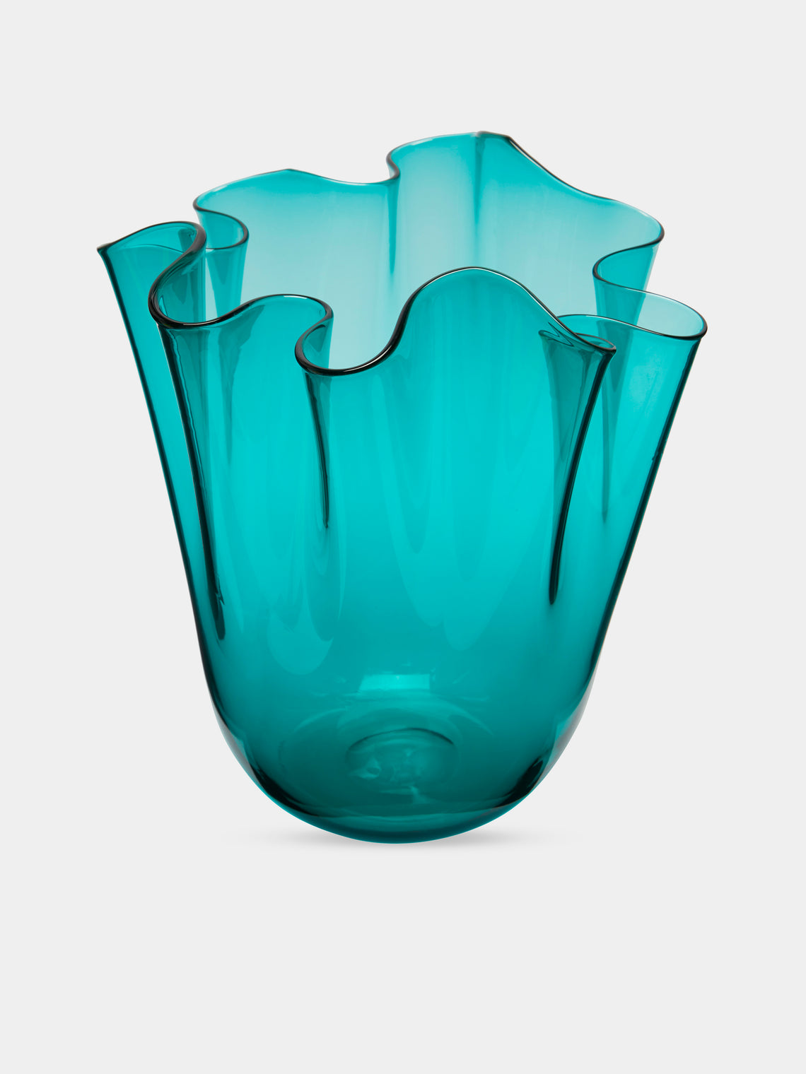 Venini - Fazzoletto Large Murano Glass Vase - Green - ABASK