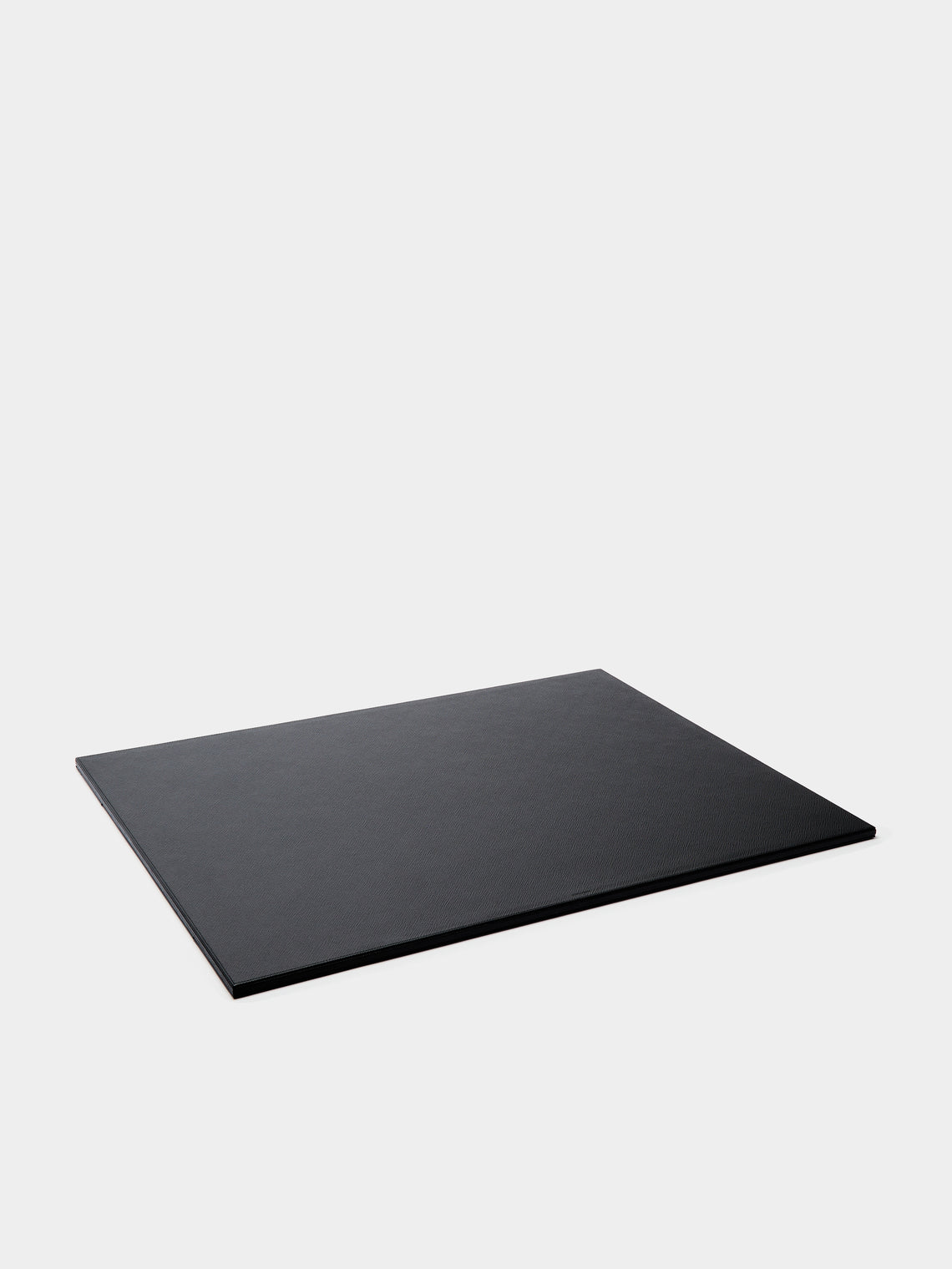 Smythson - Panama Large Leather Desk Mat - Black - ABASK