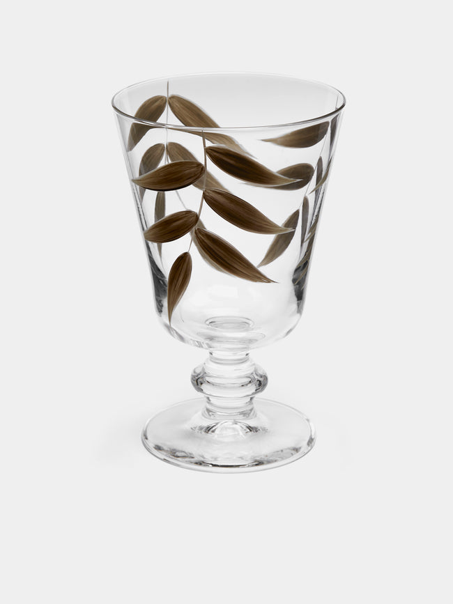 Los Vasos de Agua Clara - Hand-Painted Acapulco Stemmed Glass (Set of 6) - Green - ABASK - 