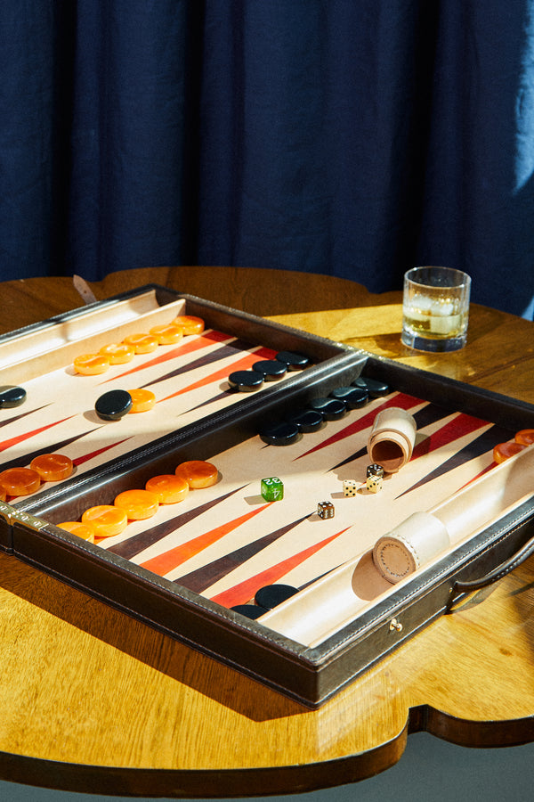 Nick Plant - Wood and Leather Backgammon Set -  - ABASK