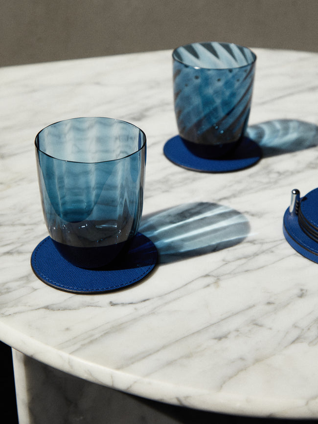 NasonMoretti - Idra Murano Glass Tumbler (Set of 4) - Blue - ABASK