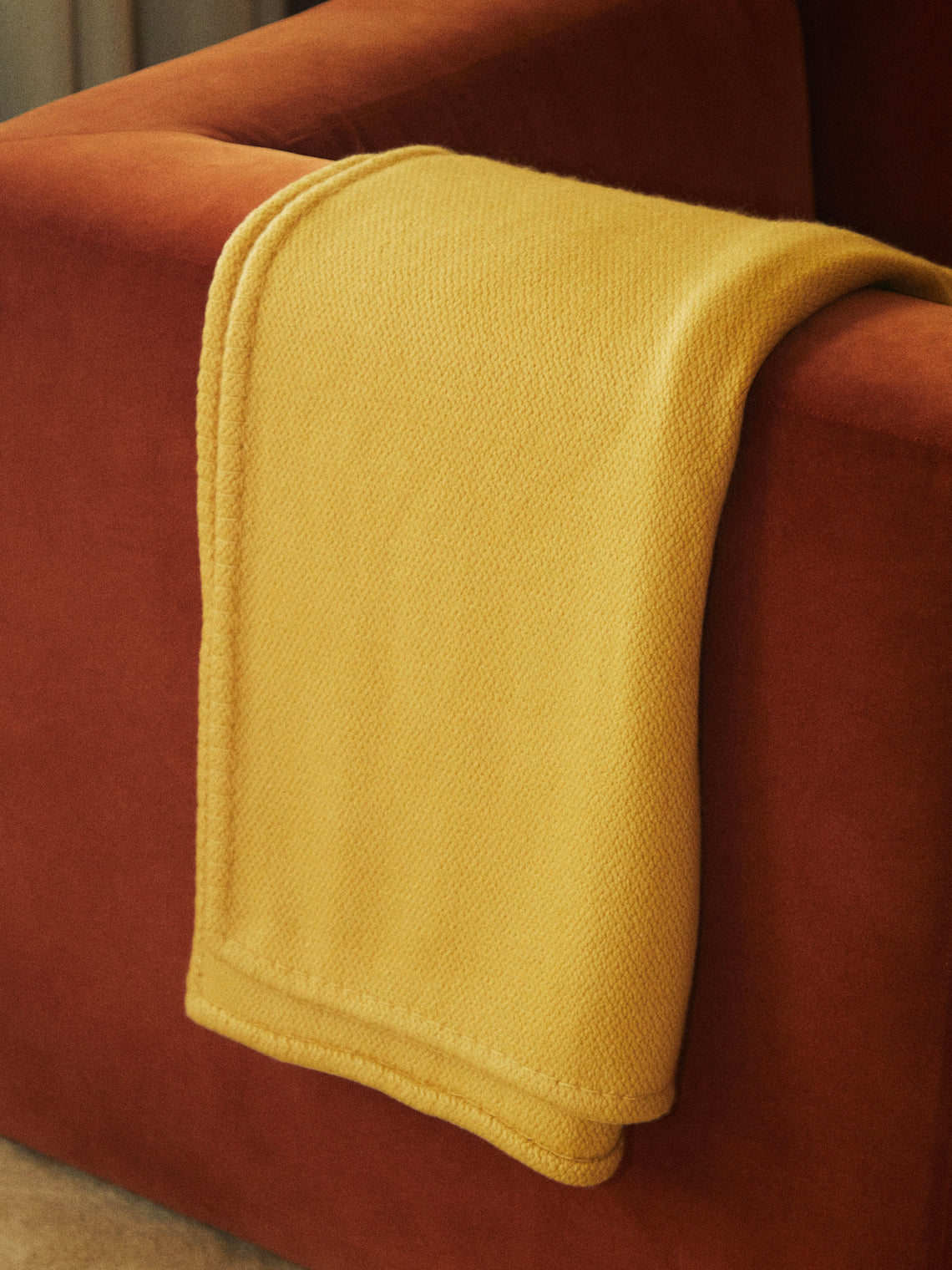 Rose Uniacke - Hand-Dyed Cashmere Large Blanket - Gold - ABASK