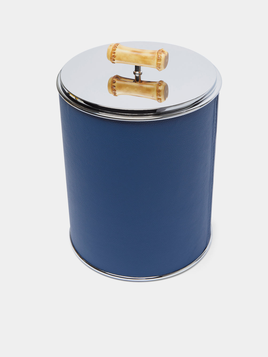 Lorenzi Milano - Bamboo and Leather Wastepaper Bin -  - ABASK
