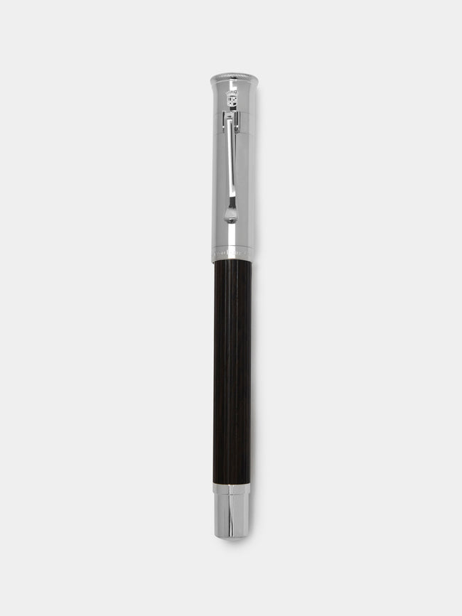 Graf von Faber-Castell - Grenadilla Platinum-Plated Wood Rollerball Pen - Silver - ABASK - 