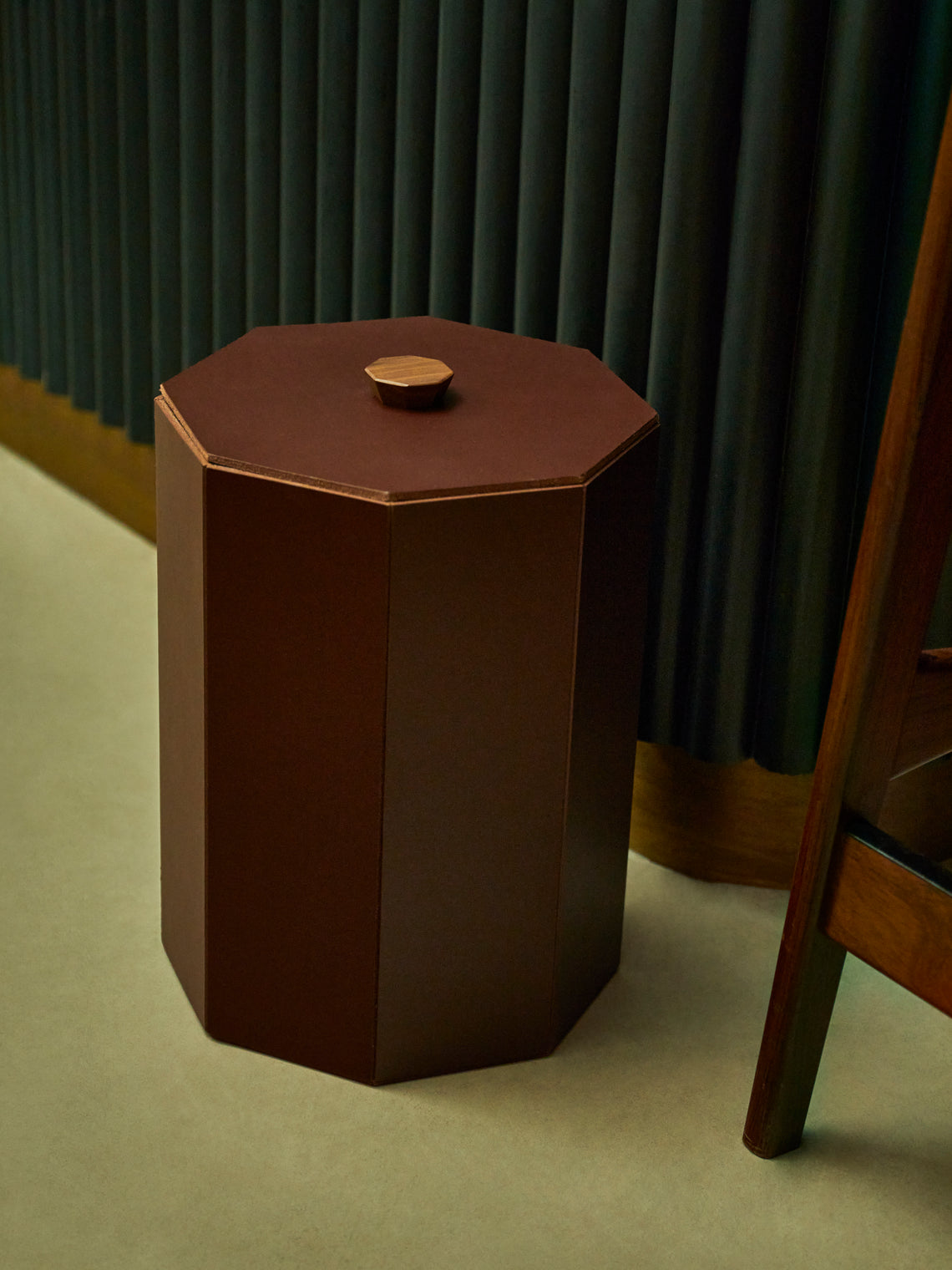 Rabitti 1969 - Coste Leather Wastepaper Bin -  - ABASK