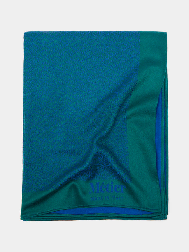 Métier - Cashmere Jacquard Blanket - Green - ABASK - 