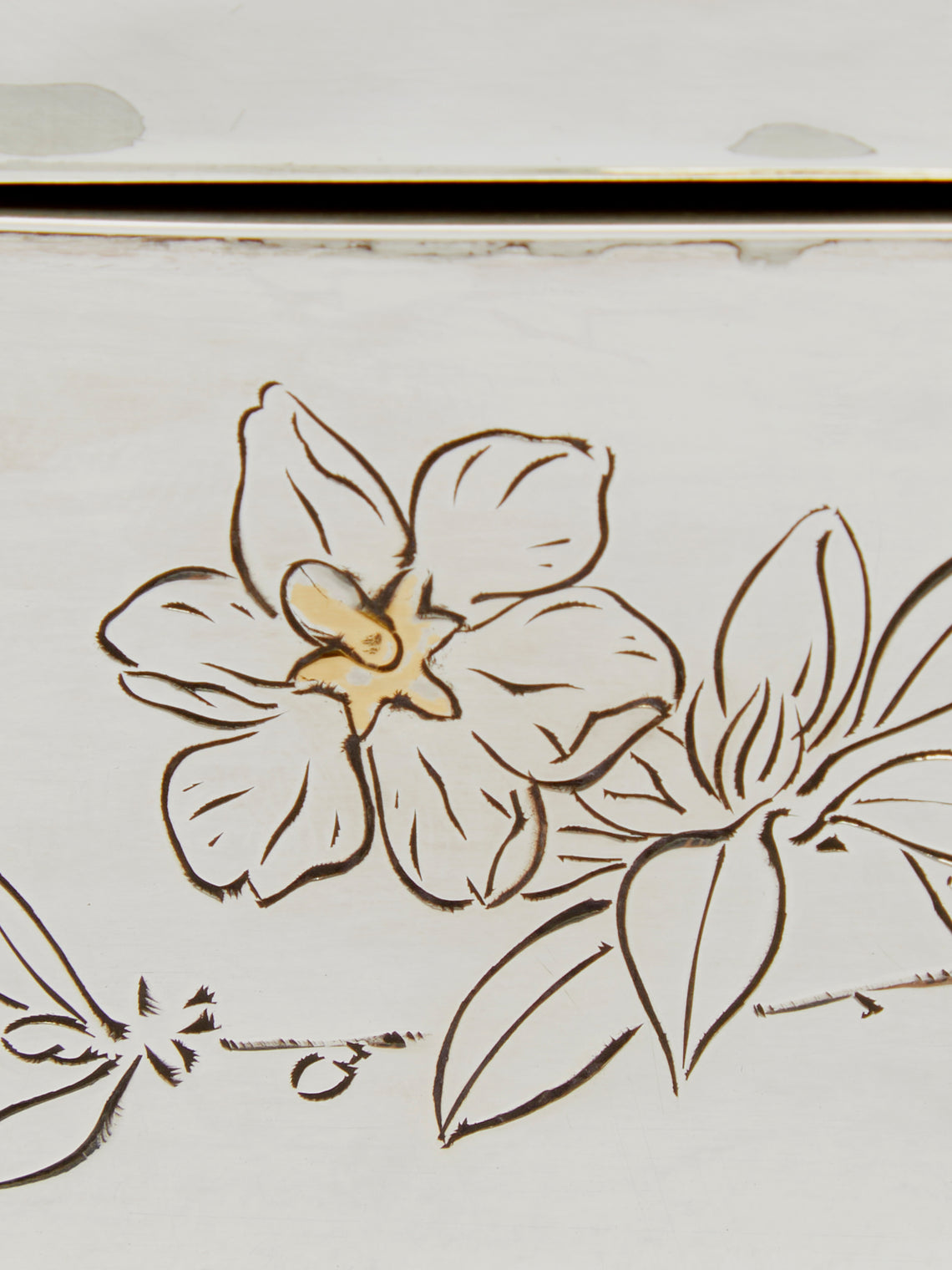 Antique and Vintage - Mid-Century Japanese Sterling Silver and Gold Embossed Cigar Box -  - ABASK