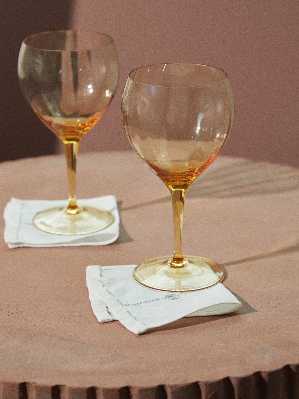 Moser - Optic Crystal Red Wine Glass (Set of 2) - Yellow - ABASK