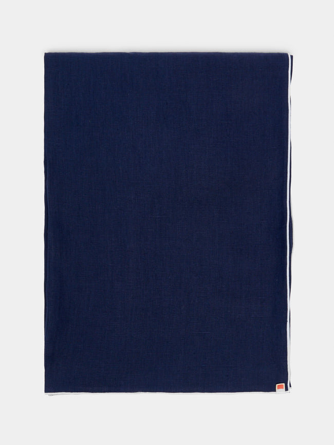 Madre Linen - Contrast Edge Linen Tablecloth - Blue - ABASK - 
