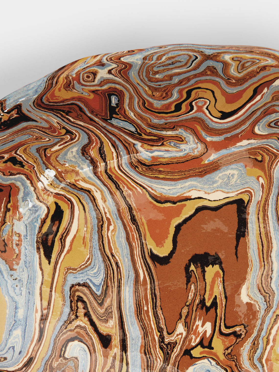 Atelier Saint-André Perrin - Marbled Ceramic Oval Serving Bowl -  - ABASK