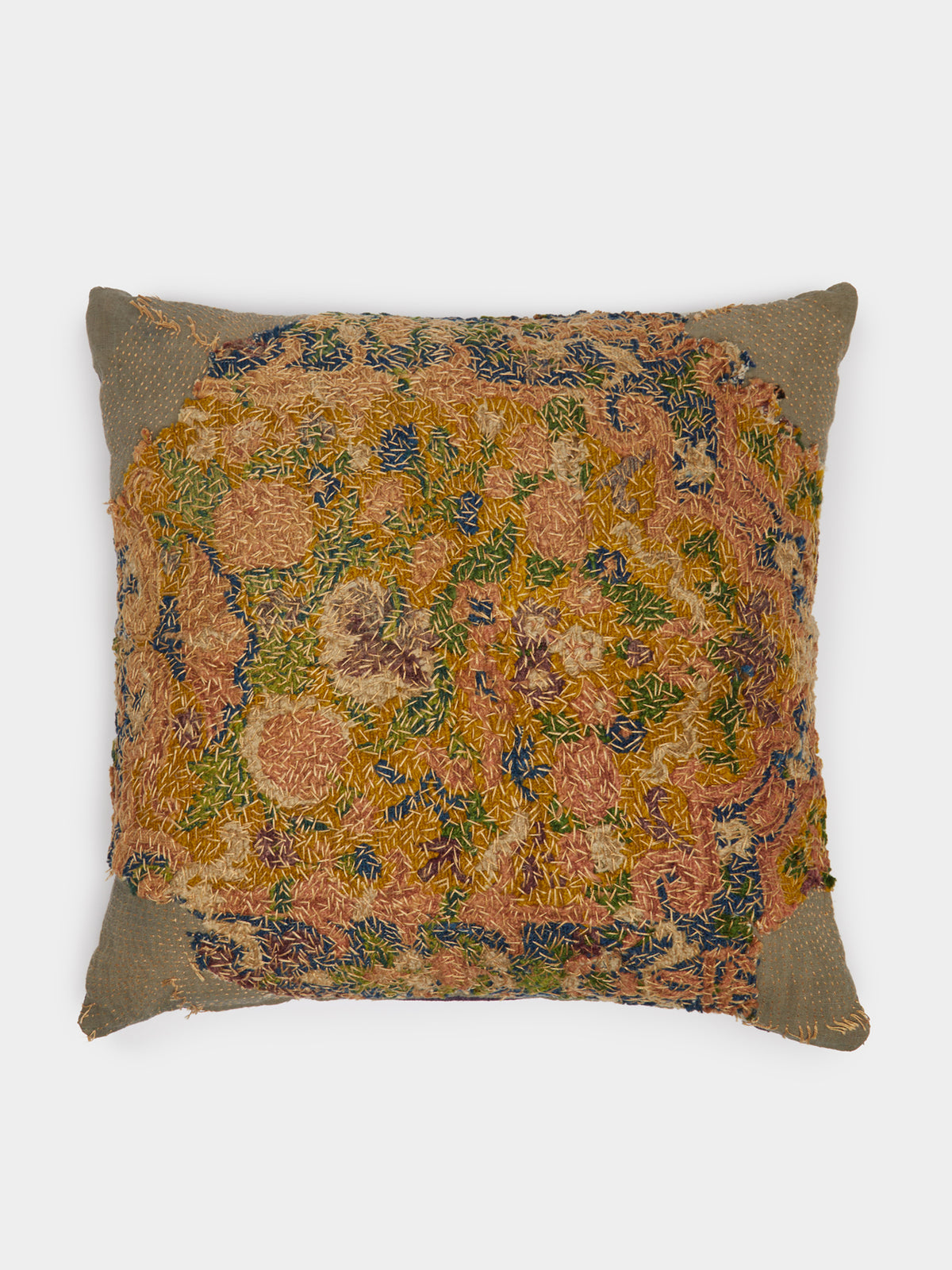 19th Century French Aubusson Tapestry Linen Cushion