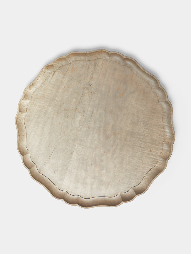 Ifuji - Italian Large Round Wooden Tray - Brown - ABASK - 