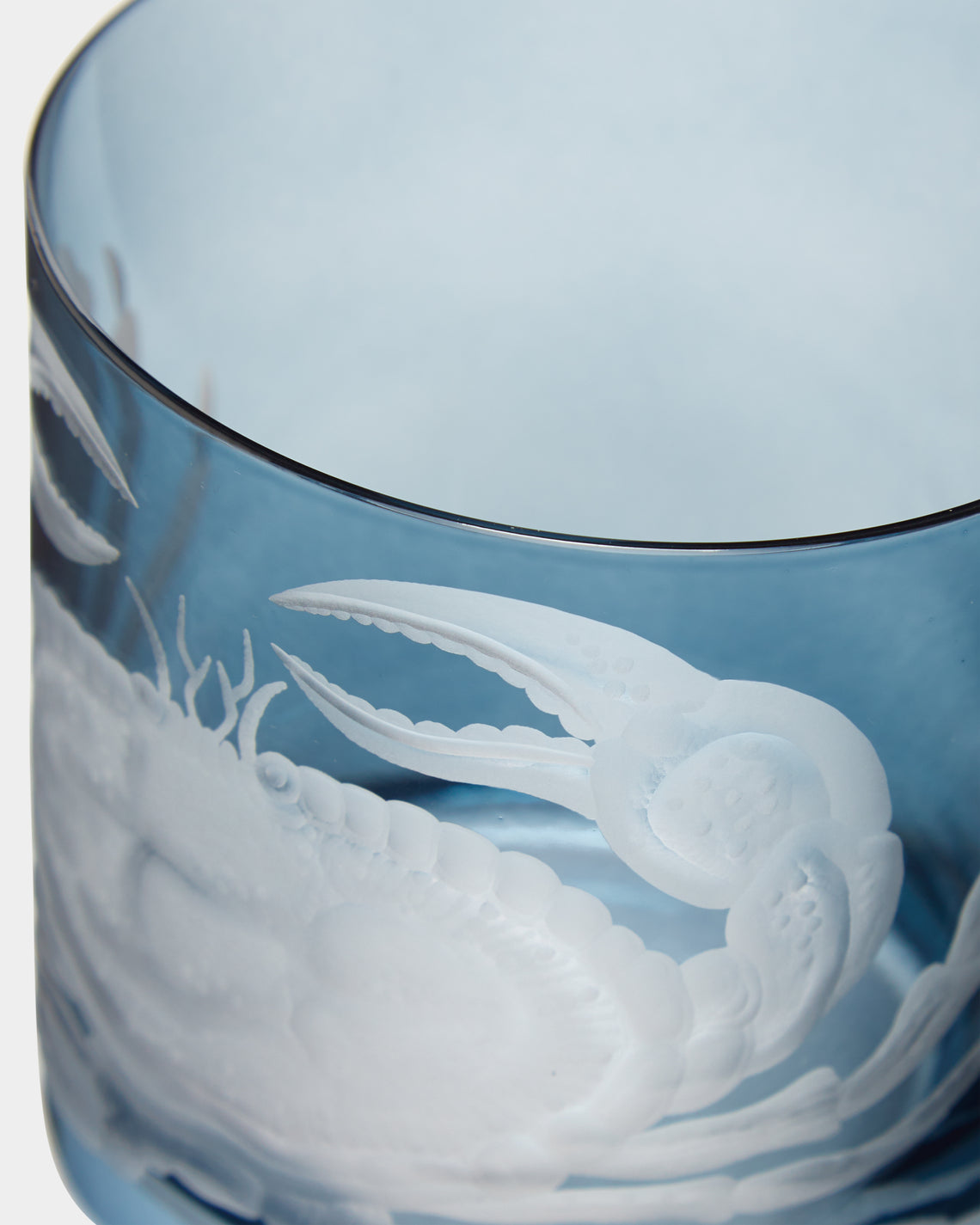 Artel - Crab Hand-Engraved Crystal Double Old Fashioned Glass - Blue - ABASK