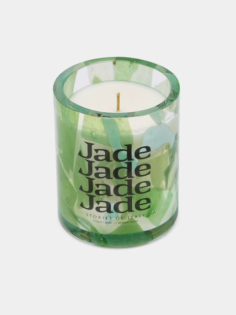 Stories of Italy - Jade Hand-Blown Murano Glass Scented Candle - Green - ABASK - 