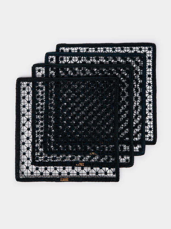 Artesanías del Atlántico - Nudilio Flower Handwoven Palm Placemats (Set of 4) -  - ABASK