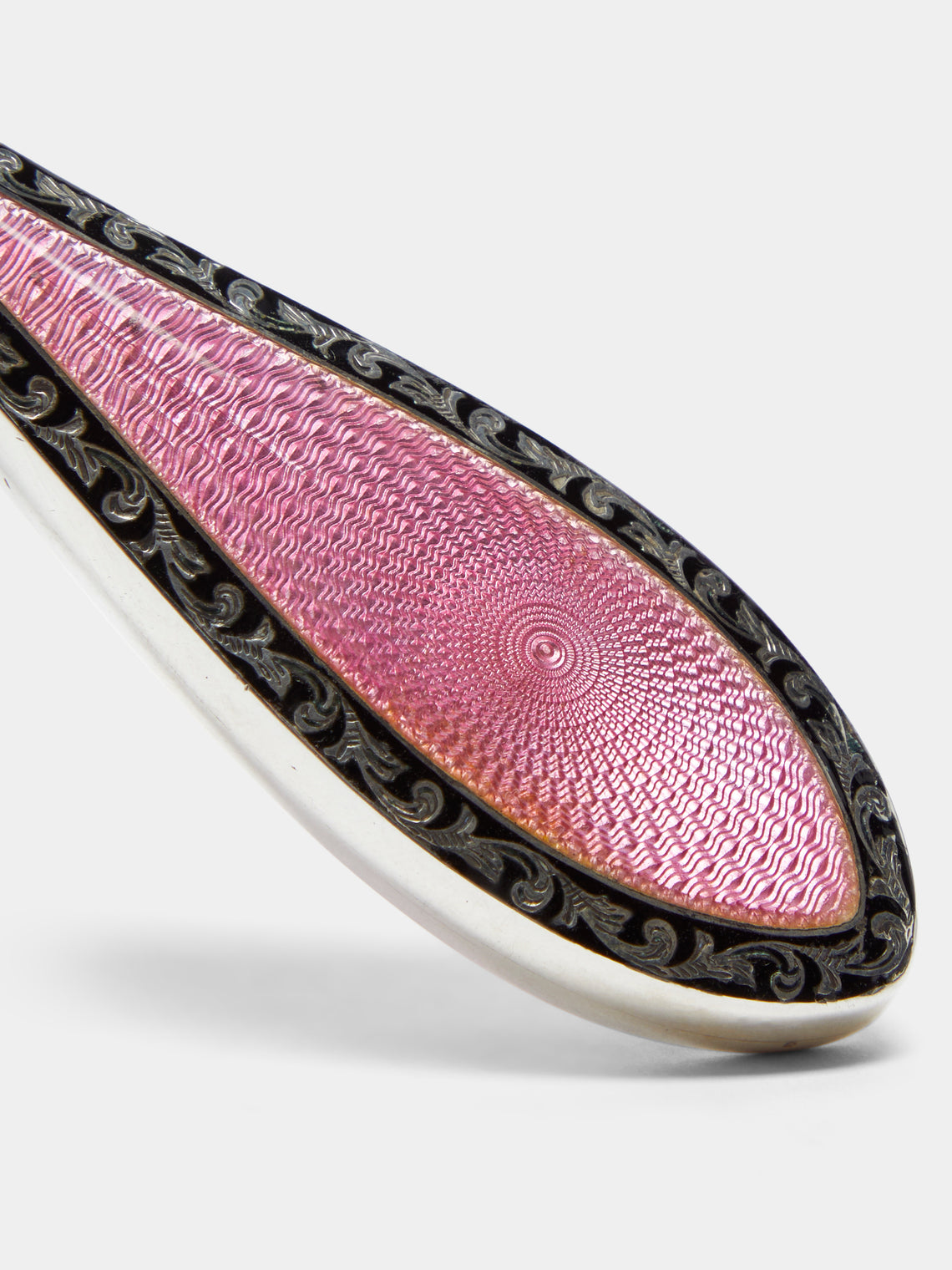 Antique and Vintage - 1920s Sterling Silver Enamel-Mounted Magnifying Glass - Pink - ABASK