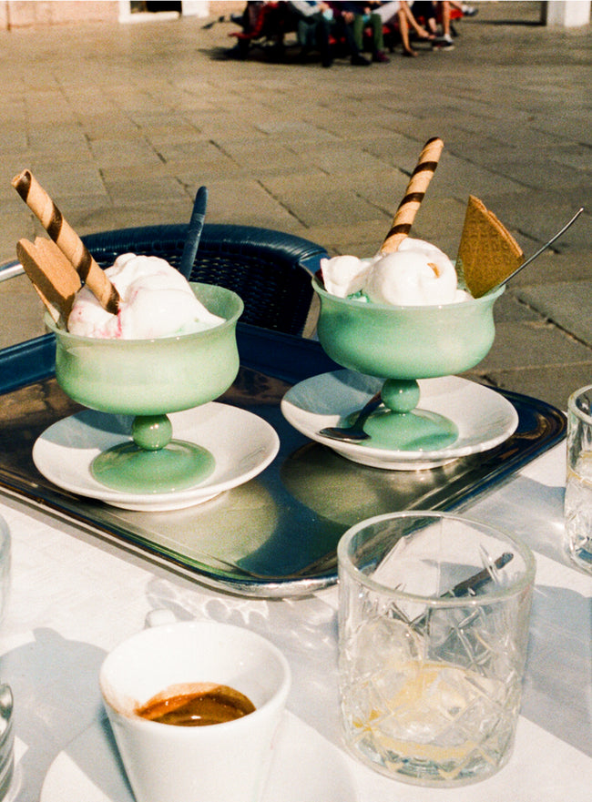 Yali Glass - Ice Cream Sundae Serving Bowl - Green - ABASK