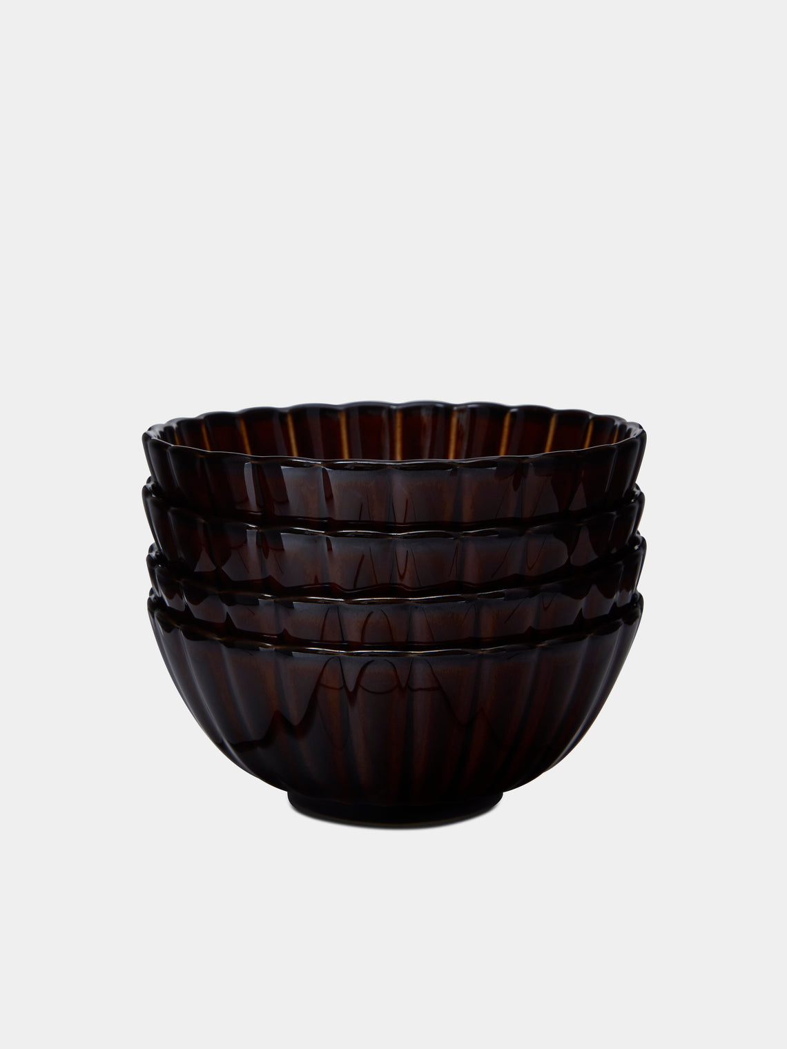Kaneko Kohyo - Giyaman Urushi Ceramic Bowls (Set of 4) - Brown - ABASK