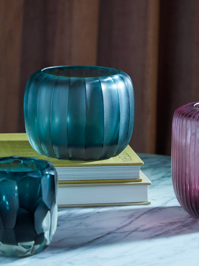 Micheluzzi Glass - Pozzo Oceano Murano Glass Vase - Blue - ABASK