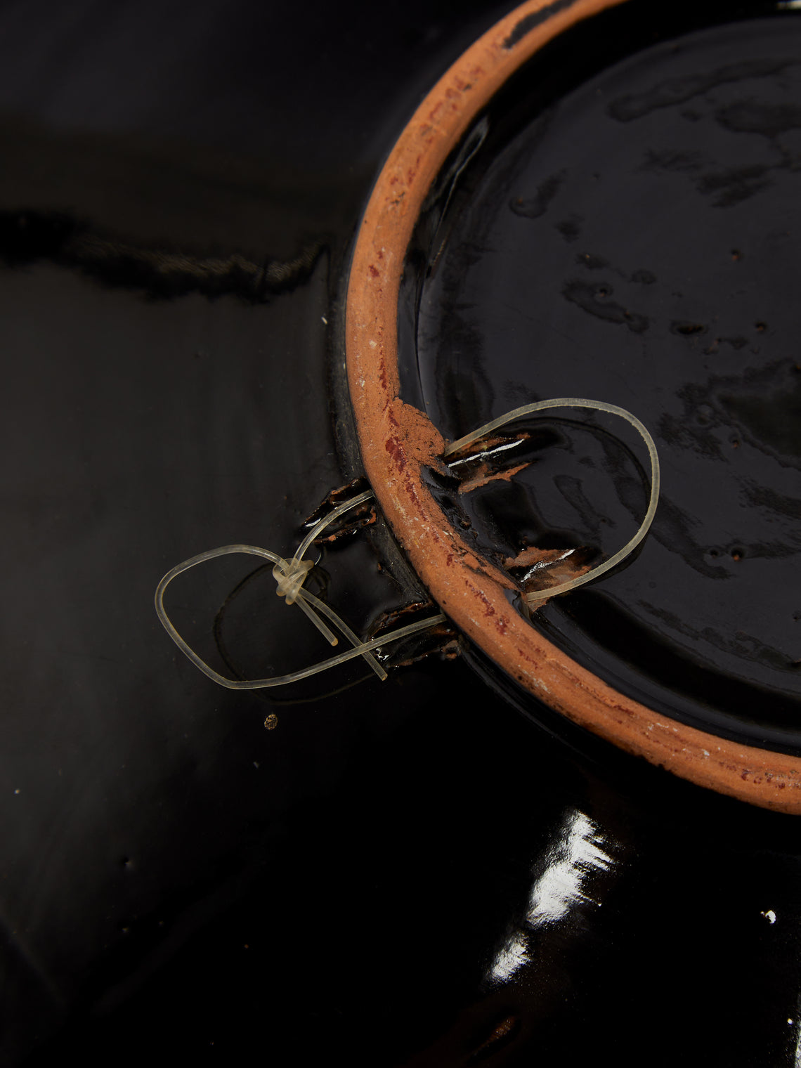 Antique and Vintage - 1950s-1970s Fat Lava Ceramic Bowl - Blue - ABASK
