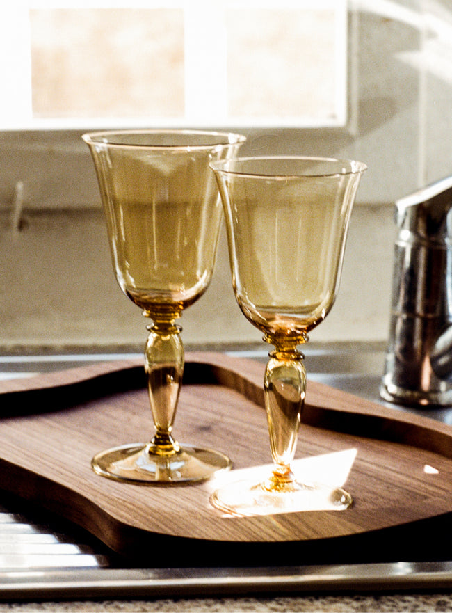 Yali Glass - Roma Hand-Blown Murano Red Wine Glass - Yellow - ABASK