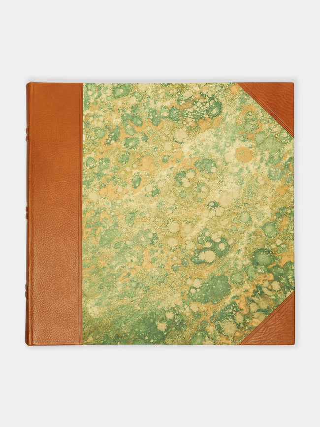 Giannini Firenze - Hand Marbled Leather Bound Photo Album - Light Green - ABASK - 