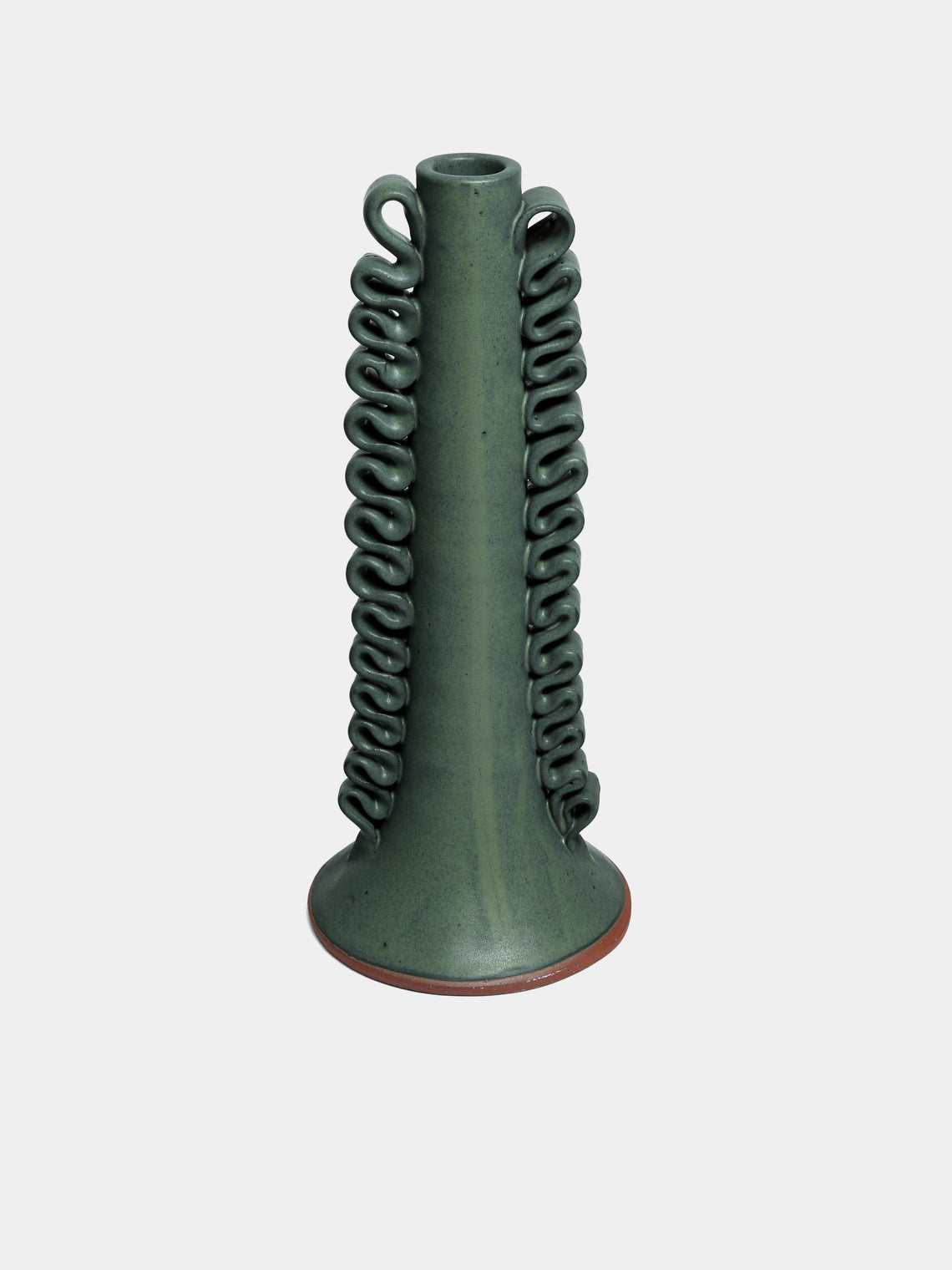 Perla Valtierra - Ribete Hand-Glazed Ceramic Large Candle Holder - Green - ABASK - 